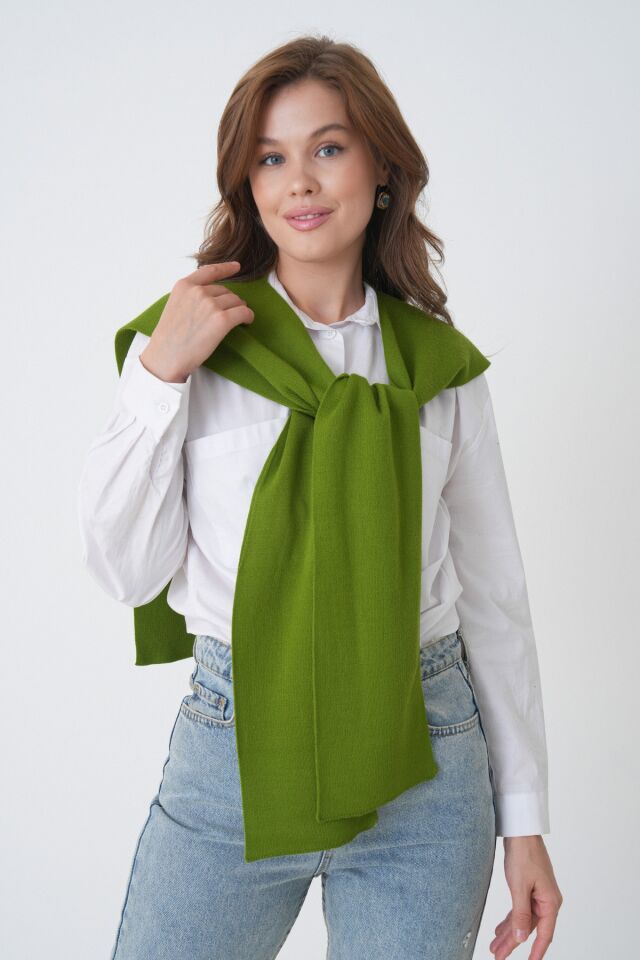 Kadın Triko Omuz Şalı - Yumuşak Akrilik Rahat -MG007