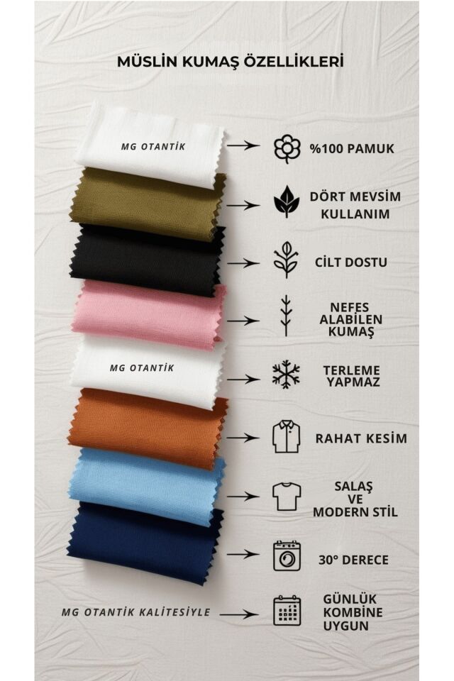 Kadın %100 Pamuk Yazlık Müslin Salaş Bol Paça Pantolon Mg001 S - YAĞ YEŞİLİ